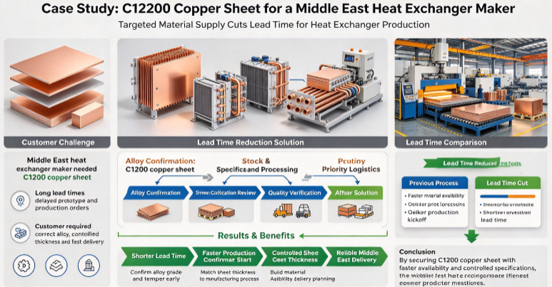 Latest company case about Case Study: C12200 Copper Sheet for a Middle East Heat Exchanger Maker Cuts Lead Time